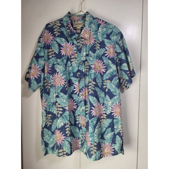 Cooke Street Honolulu Men's XL Hawaiian Tropical Floral Button Up Shirt Easter - Picture 2 of 6